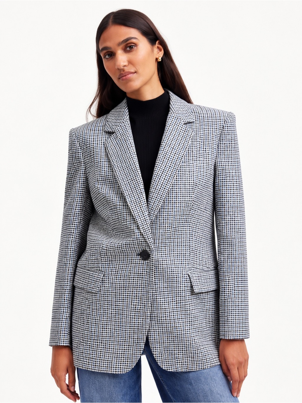NWOT Madewell The Kline Blazer Size 6 Italian Wool Blend Plaid Check Jacket